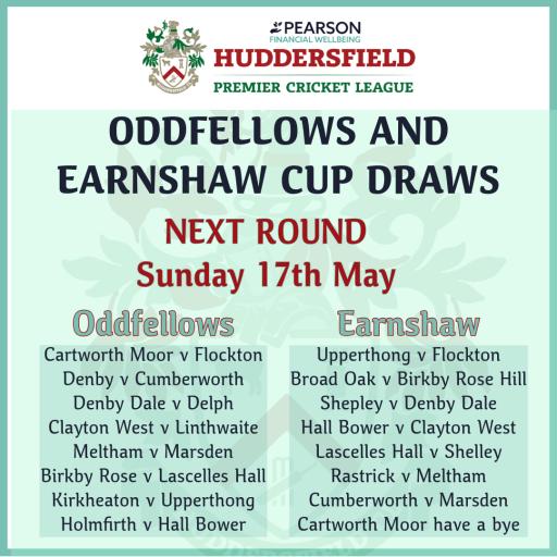 Oddfelllow and Earnshaw Cup Draws